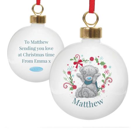 Personalised Me to You Blue Scarf Christmas Bauble £11.99
